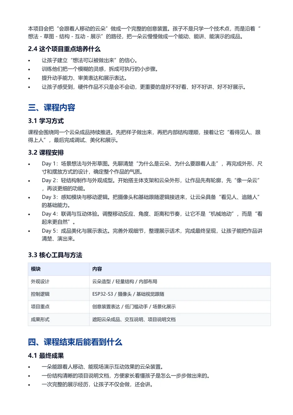 遮阳云朵 计划书内页预览