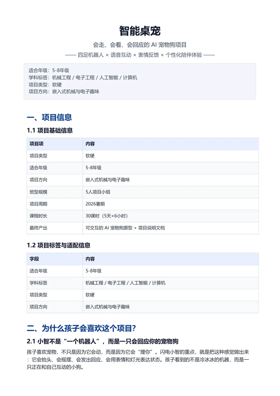智能桌宠 计划书第 1 页预览
